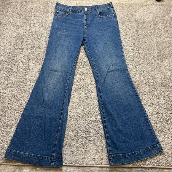Pilcro Anthropologie High Rise Flare Trouser Jeans Womens 31 Bootcut - Picture 1 of 10